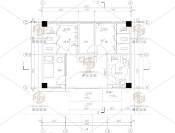 晋安组合式移动厕所平面图纸